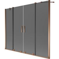 Dušo sienelė Mexen Velar Duo, 190 cm x 150 cm, grafito sp./rausvojo aukso sp./grūdintas