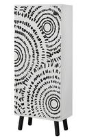 Batų spintelė Kalune Design Vegas SB 946, balta sp./juoda sp., 38 cm x 50 cm x 135 cm
