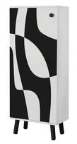 Batų spintelė Kalune Design Vegas SB 960, balta sp./juoda sp., 38 cm x 50 cm x 135 cm