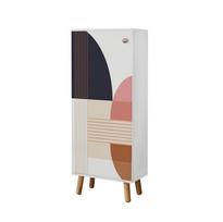 Batų spintelė Kalune Design Vegas B 954, balta sp., 38 cm x 50 cm x 135 cm
