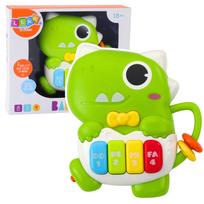 Žaislinis pianinas, dinozauras Lean Toys Baby Animal, 14.5 cm, žalia sp.