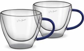 Dvigubo stiklo puodelių rinkinys Lamart Vaso LT9116, mėlyna sp./skaidri sp., 0.190 l