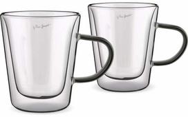 Dvigubo stiklo puodelių rinkinys Lamart Vaso LT9120, juoda sp./skaidri sp., 0.300 l