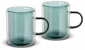 Dvigubo stiklo puodelių rinkinys Lamart Vaso LT9122, žalia sp., 0.350 l