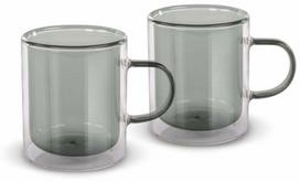 Dvigubo stiklo puodelių rinkinys Lamart Vaso LT9121, juoda sp., 0.350 l