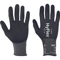 Darbo pirštinės gumuotos Ansell HyFlex 11-840, suaugusiems, juoda sp., 6, 1 pora