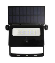 Prožektorius su saulės baterija, tvirtinamas prie sienos CristalRecord Telia, 16 W, 1650 lm, 6500 °K, IP65, juoda sp.