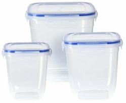 Birių produktų indas Excellent Houseware, 1.1 - 3.25 l, skaidri sp./mėlyna sp.