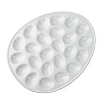 Serviravimo lėkštė, kiaušiniams Mondex Basic, 35 cm x 28 cm, balta sp., porcelianas