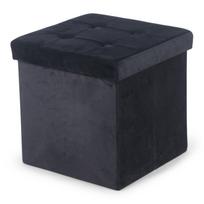 Pufas Domoletti, juoda sp., 38 cm x 38 cm x 38 cm