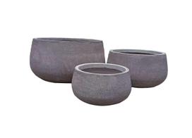 Gėlių vazonas Domoletti LT14826-3S, keramika/molis, Ø 42 cm, pilka sp.