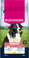 Sausas šunų maistas Eukanuba Senior Medium, vištiena, 15 kg