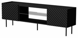 TV staliukas Cama Meble EF Lucca, juoda sp., 180 cm x 40 cm x 59 cm
