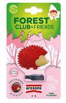 Automobilių oro gaiviklis Arexons Forest Club Hedgehog Pink Flowers