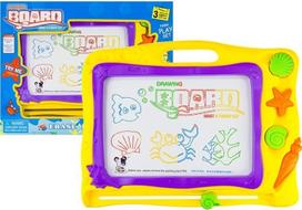 Magnetinė lenta, su priedais Lean Toys Erase Efface, 31 cm, geltona sp./violetinė sp.