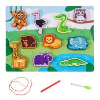 Magnetinis žaidimas, gyvūnai Lean Toys String Interlacing, 1 cm, įvairių spalvų, 10 vnt.