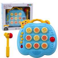 Žaidimas, su plaktuku Lean Toys Tic Tac Toe & Whack A Mole, 21 cm, mėlyna sp./geltona sp.