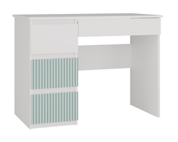 Rašomasis stalas su stalčiais Mijas Arteso Left, 98 cm x 51 cm, 76 cm, balta sp./mėtinė (mint) sp.