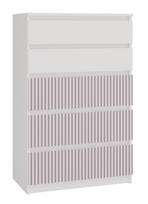 Komoda Malwa M5 Arteso, balta sp./rožinė sp., 109.5 cm x 40 cm x 70 cm