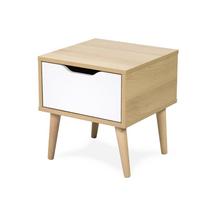 Naktinis staliukas Klups Sofie, ąžuolo sp./balta sp., 43 cm x 39 cm x 39 cm