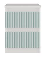 Naktinis staliukas Malwa M2 Arteso, balta sp./mėtinė (mint) sp., 40 cm x 30 cm x 30 cm