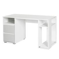 Rašomasis stalas su spintele Klups Dalia, 138 cm x 60 cm, 76 cm, balta sp./pilka sp.