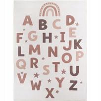 Kilimas vidaus Ayyildiz Coco Alphabet, oranžinė sp./smėlio sp., 150 cm x 80 cm