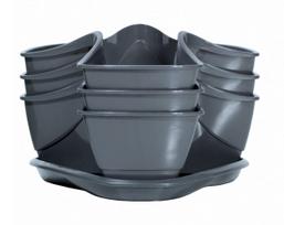Pakabinamas gėlių vazonas Prosperplast Coubi DKN300W-426U, plastikinis, Ø 29.5 cm, pilka sp.