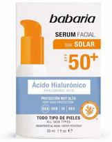 Priemonė įdegio priežiūrai veidui Babaria Solar Hyaluronic Acid SPF50+, 30 ml