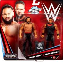 Figūrėlių rinkinys Mattel WWE Main Event Showdown Jacob Fatu & Tama Tonga JHJ56, 15 cm, 2 vnt., juoda sp./raudona sp.