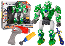 Žaislinis robotas Lean Toys Detachable, 24 cm, balta sp./žalia sp.