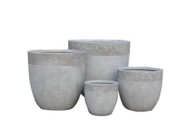 Gėlių vazonas Domoletti LT3713-3S, keramika/molis, Ø 45 cm, pilka sp.
