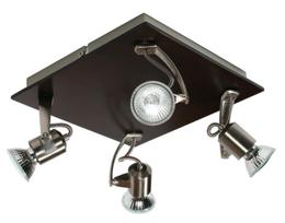 Šviestuvas lubų Candellux Lighting Dukat, GU10, 4 x 50 W, ruda sp.