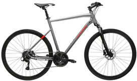 Dviratis hibridinis Kross Evado 4.0, 28 ", XL rėmas, sidabro sp./raudona sp.