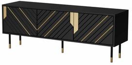 Televizoriaus spintelė Cama Meble Mountain, aukso sp./juoda sp., 40 cm x 154 cm x 55 cm