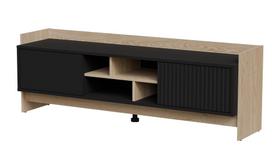Televizoriaus spintelė Cama Meble Porto, ąžuolo sp./juoda sp., 38 cm x 150 cm x 50 cm