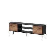 Televizoriaus spintelė Cama Meble Cortina, juoda sp./riešuto sp., 40 cm x 180 cm x 60 cm