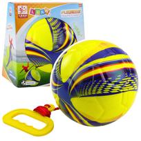 Lauko žaislas, kamuolys Lean Toys Football Drawstring, 14 cm x 14 cm, mėlyna sp./geltona sp.