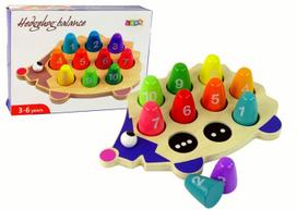 Medinis skaičiavimo žaislas Lean Toys Hedgehog Balance, 3 cm, įvairių spalvų, 11 vnt.