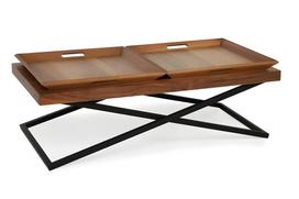 Kavos staliukas Kalune Design Towly, riešuto sp., 120 cm x 60 cm x 42 cm