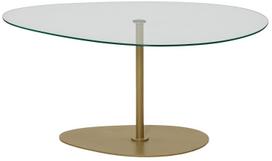 Kavos staliukas Kalune Design Porto, skaidri sp./aukso sp., 90 cm x 60 cm x 40 cm