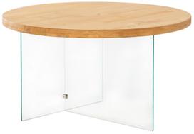 Kavos staliukas Kalune Design Serenity, ąžuolo sp./skaidri sp., 70 cm x 70 cm x 40 cm