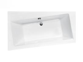 Vonia, kampinė Besco Infinity, 150 cm x 90 cm x 55.5 cm, kairinė, balta sp.