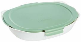 Stiklinis indas Luminarc Smart Cuisine Carine, balta sp./žalia sp., 34 cm x 25 cm