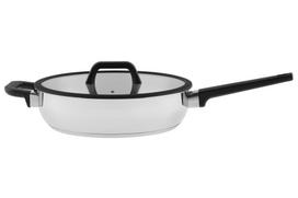 Keptuvė su dangčiu Maku Ease 645859, Ø 28 cm, stiklas/nerūdijantysis plienas/silikonas