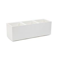 Vazonas su vandens rezervuaru Lamela, plastikinis, 90 cm x 30 cm, Ø 90 cm, balta sp.