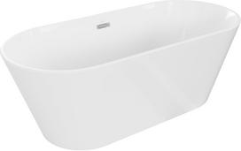 Vonia, laisvai pastatoma Mexen Flavia, 160 cm x 74 cm x 60 cm, ovalas, balta sp./chromo sp.