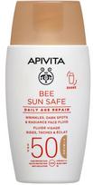 Priemonė įdegio priežiūrai veidui Apivita Bee Sun Safe Daily Anti-Aging Repair With Color SPF50, 50 ml