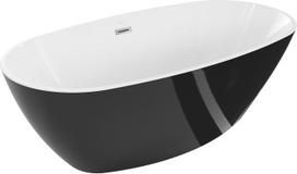 Vonia, laisvai pastatoma Mexen Eris, 170 cm x 85 cm x 58 cm, ovalas, balta sp./juoda sp.