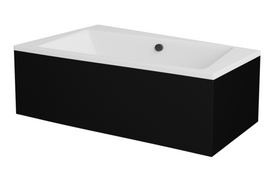 Vonia, laisvai pastatoma Besco Infinity, 100 cm x 160 cm x 55.5 cm, kairinė, juoda sp.